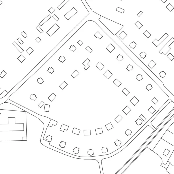 Часть Городского Плана Города Векторная Карта Вашего Дизайна — стоковый вектор