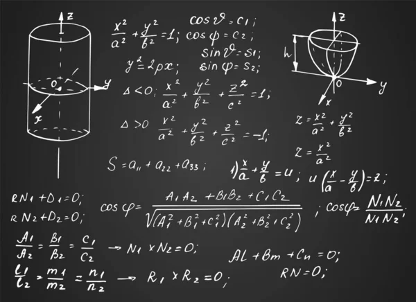 Vintage Επιστημονικό Και Εκπαιδευτικό Υπόβαθρο Θεωρία Νόμου Τριγωνομετρίας Μαθηματική Εξίσωση — Διανυσματικό Αρχείο