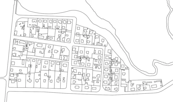 Ingår Stadsplanen För Stad Och Flod Vektor Abstrakt Topografisk Karta — Stock vektor