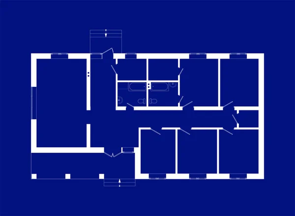 Plán Podlaží Moderního Bytu Vektorový Plán Vašeho Návrhu Architektonické Zázemí — Stockový vektor