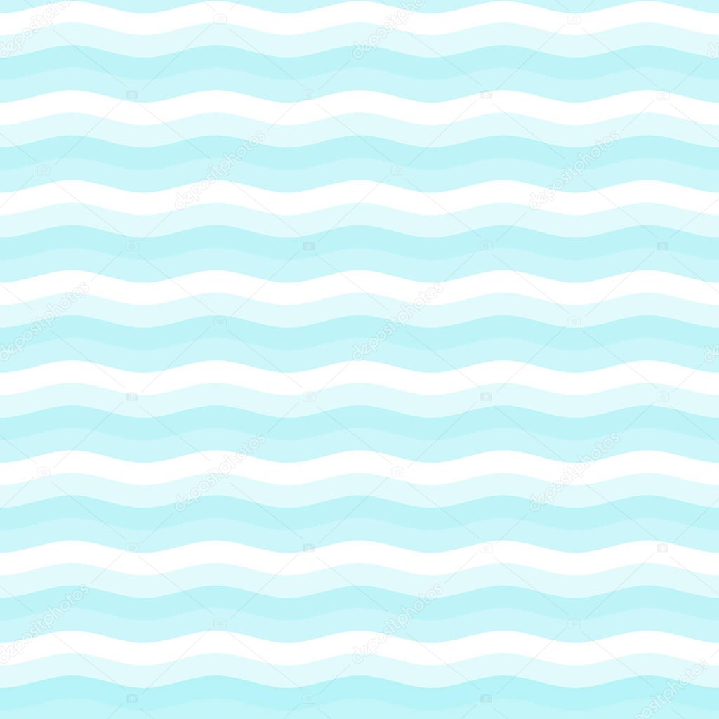 Blue abstract ocean seascape. Vector wave seamless pattern for your  design.