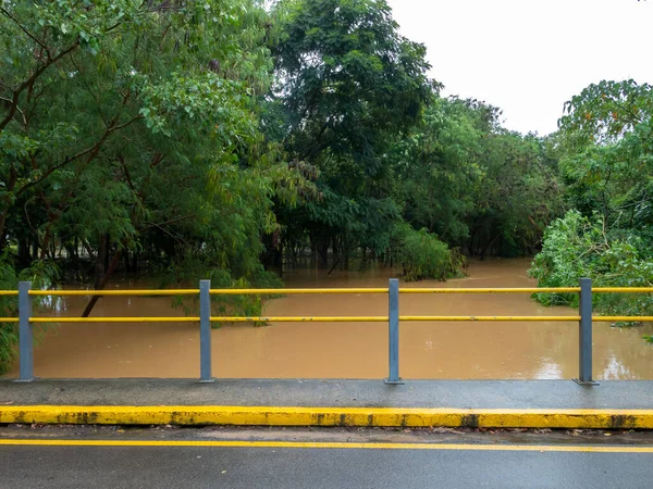 Capivari Brazil Jan 2019 Capivari River Almost Overflow Flood Sao — 图库照片