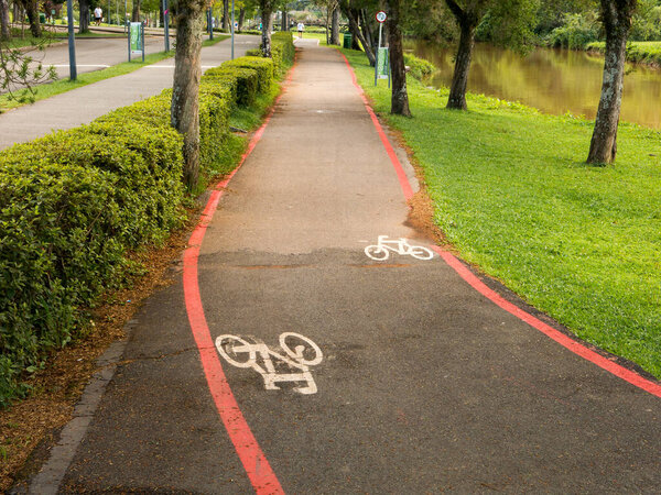 Bike Lane signs on streets ground