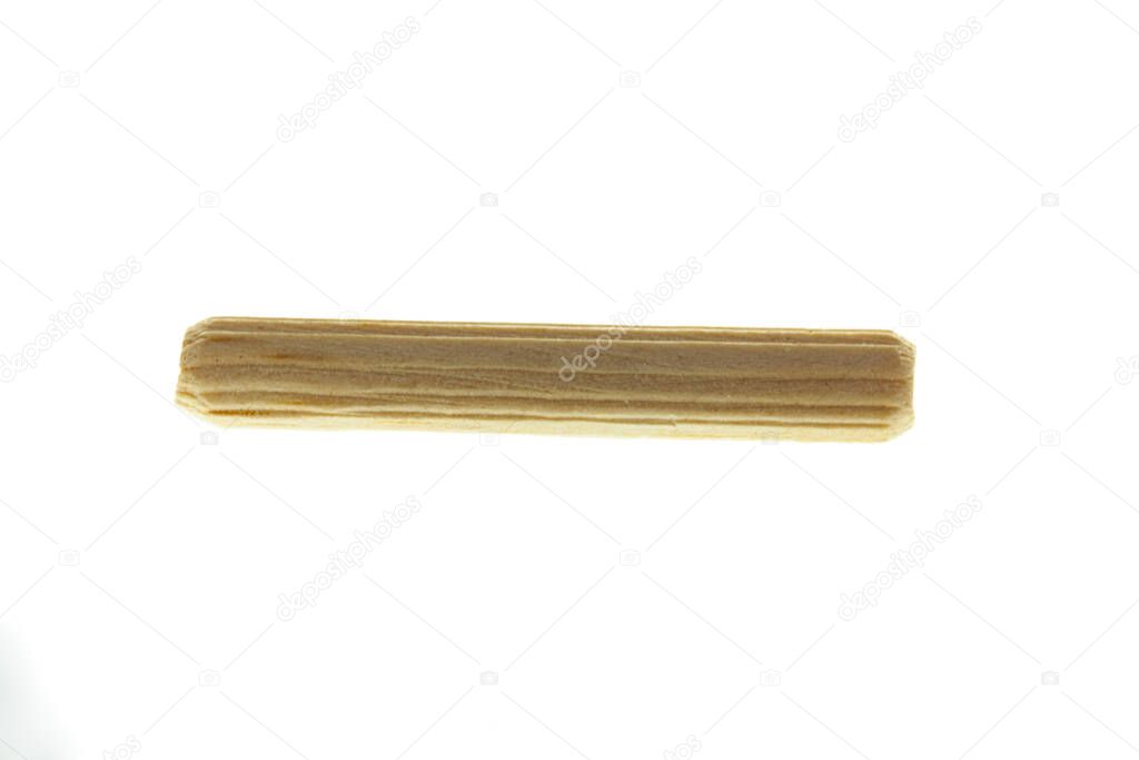 6 mm Wooden peg on white background