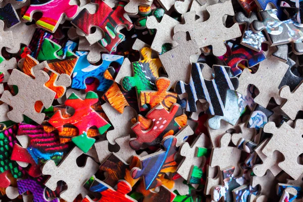 Pezzi Smontati Puzzle Colorati — Foto Stock