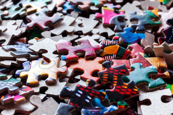 Pezzi Smontati Puzzle Colorati — Foto Stock