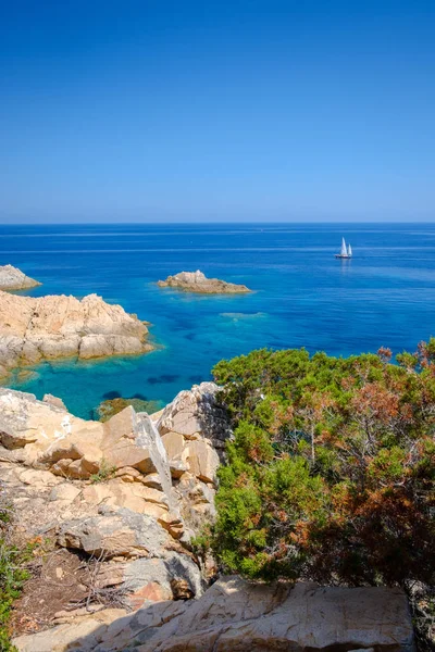 Wybrzeże Skaliste Wybrzeża Morza Śródziemnego Sardynii Włochy Europa — Zdjęcie stockowe