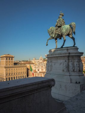 Heykel ve Vittoriano'ya Sarayı Roma, İtalya, Avrupa'nın eski güzel mimari
