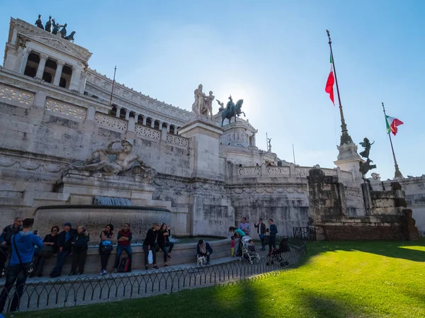 Statues Old Beautiful Architecture Vittoriano Palace Rome Italy Europe — Stock Photo, Image