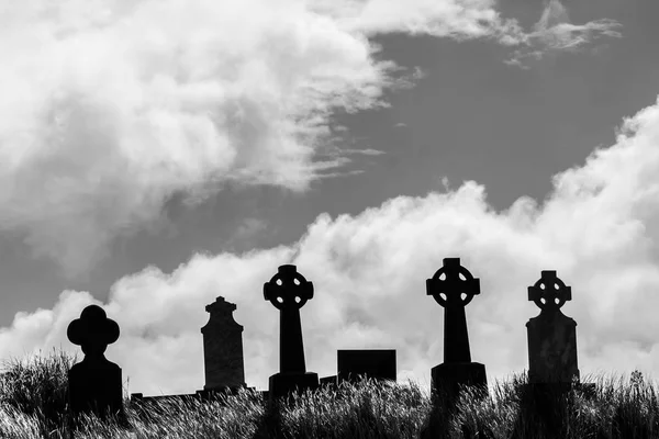 Black White Photo Cemetery Cross Royalty Free Stock Photos