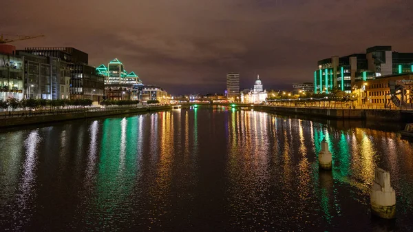 Vue Nocturne Ville Dans Irlande — Photo