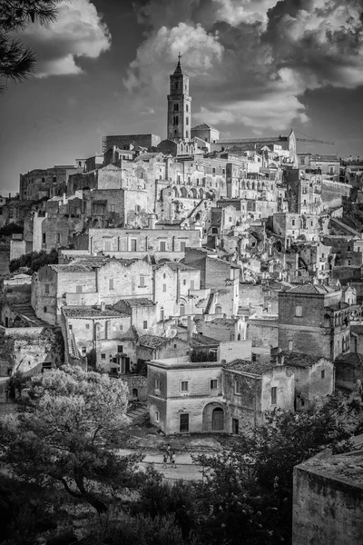 Cityscape Matera eski şehir bölgesinde Basilicata, İtalya 
