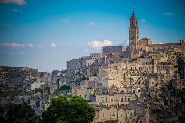 Cityscape Matera eski şehir bölgesinde Basilicata, İtalya 
