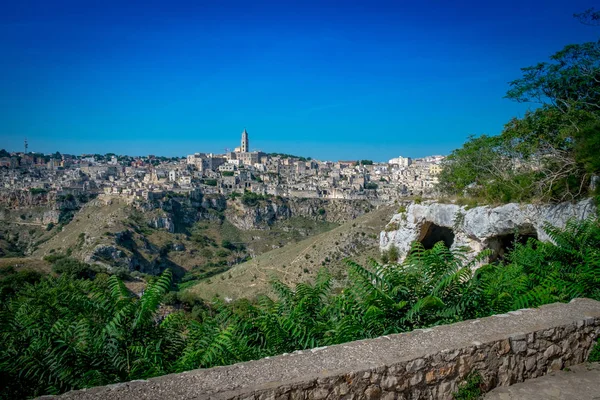Cityscape Matera eski şehir bölgesinde Basilicata, İtalya 