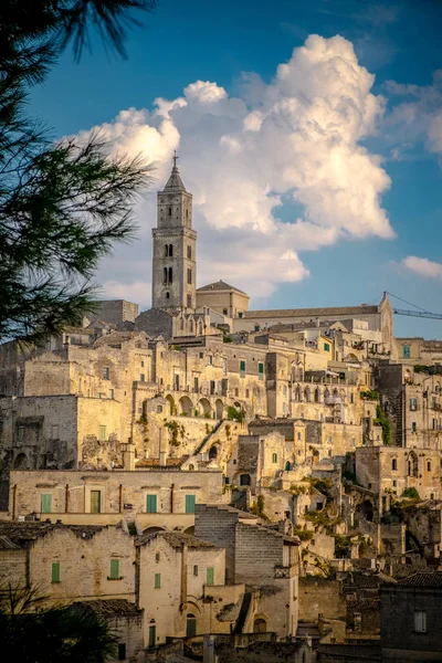 Міський Пейзаж Стародавнього Міста Matera Провінції Базиліката Італія — стокове фото