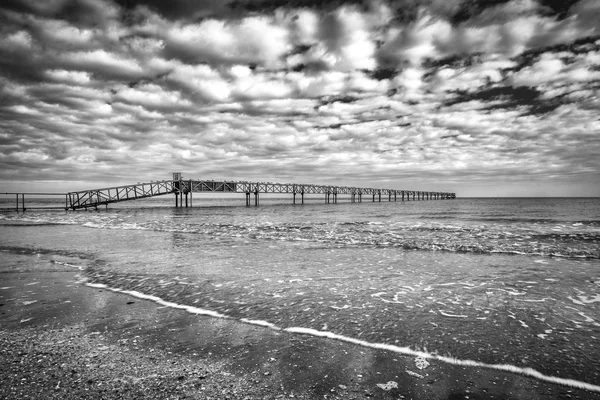 Vista Sobre Playa Con Mar Cielo Salino Italia — Foto de Stock