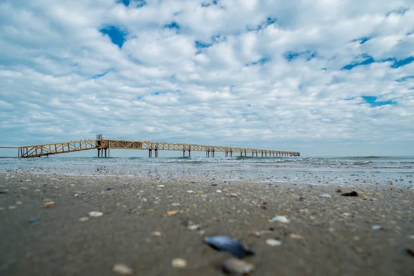 Uitzicht Het Strand Met Zee Lucht Saline Italië — Stockfoto