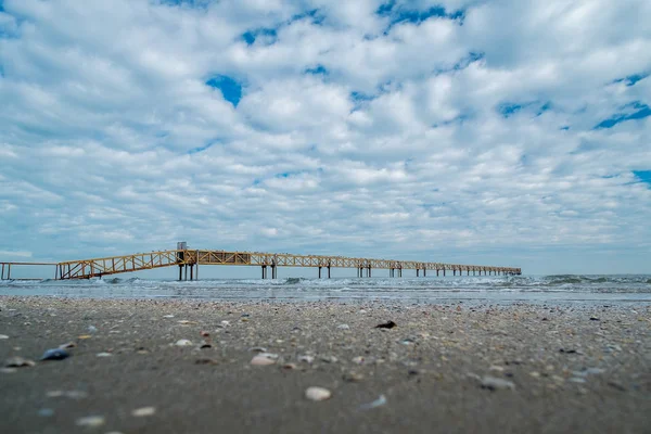 Uitzicht Het Strand Met Zee Lucht Saline Italië — Stockfoto