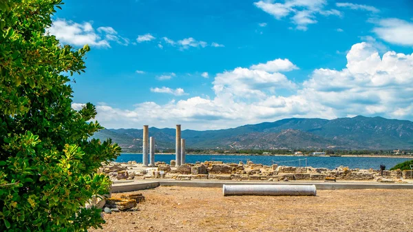 Coastal Scenery Ancient Fortress Wall Ruins Vacation Destination Corsica France — Stock Photo, Image