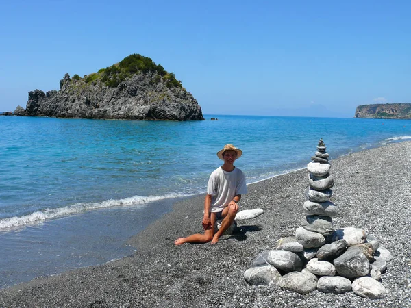 Land-art on Calabrian beach