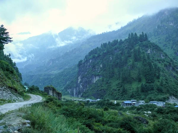 'S avonds tijd op Annapurna Circuit trek — Stockfoto