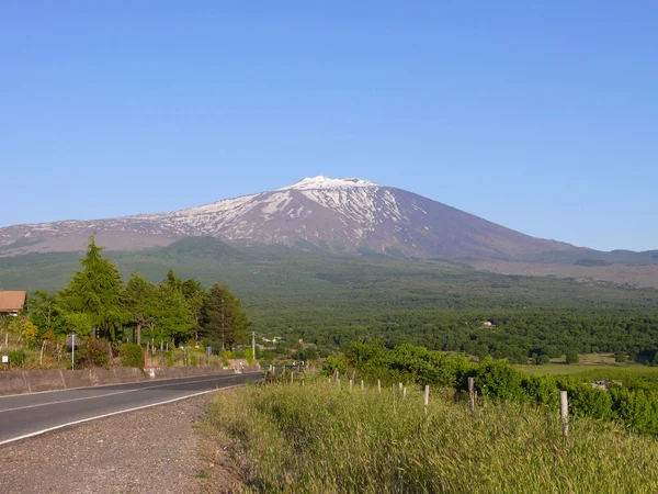 Cima Del Monte Etna Hermosa Vista Volcán Etna Soleado Día —  Fotos de Stock