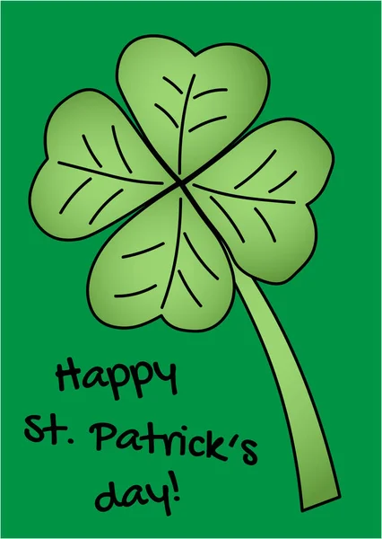 Cute clover leaf, Happy St. Patrick s day — Stock Vector