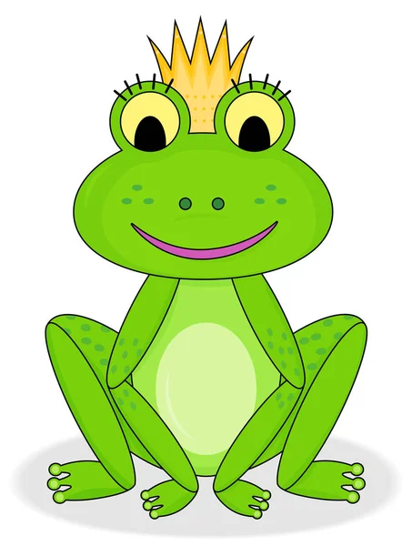 Smiling frog princess — Stock Vector