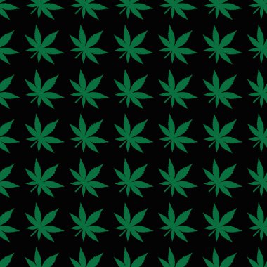 Yeşil Kenevir Koyu Gri Arkaplan vektör illüstrasyonunda Kusursuz Kalıp Bırakıyor