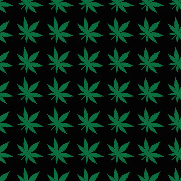 Yeşil Kenevir Koyu Gri Arkaplan vektör illüstrasyonunda Kusursuz Kalıp Bırakıyor