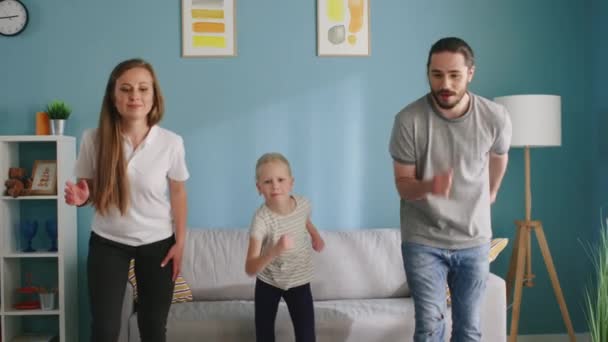 Familie Danst Grappig Dans — Stockvideo