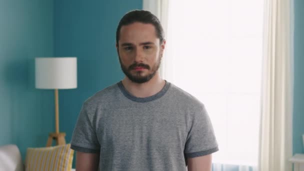 Portrait of Young Smiling Man — Stock Video