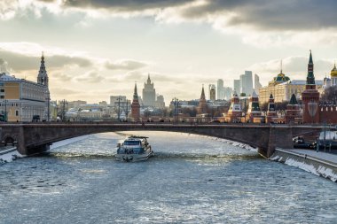 Moskova Nehri parkta Red Square, Moskova, Rusya yakınındaki 