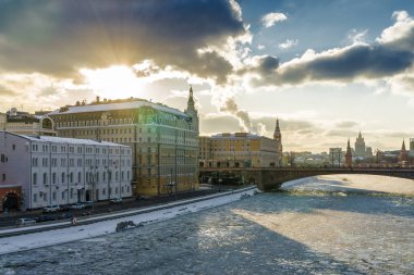 Moskova Nehri parkta Red Square, Moskova, Rusya yakınındaki 