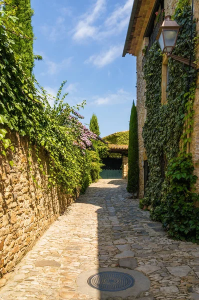 Belle Rue Dans Ville Médiévale Peratallada Province Gérone Catalogne Espagne — Photo