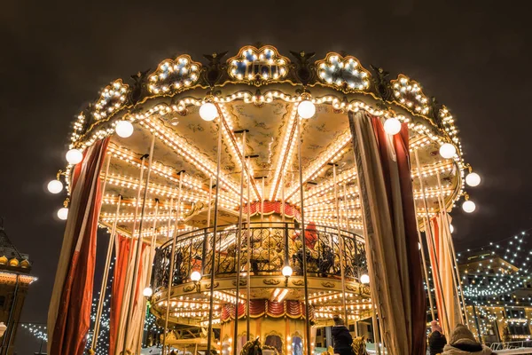 Festlig Nyår Belysning Manezhnaya Torget Nära Röda Torget Och Kreml — Stockfoto