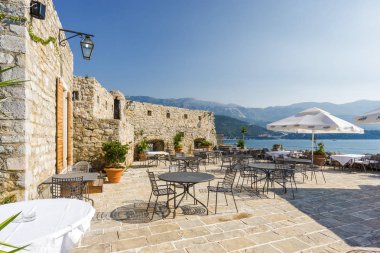 Pitoresk eski vintage Restoran tarihi merkezinde Old Town