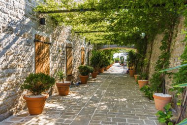 Ismarlayarak tarihi merkezi eski Budva şehir, Mo