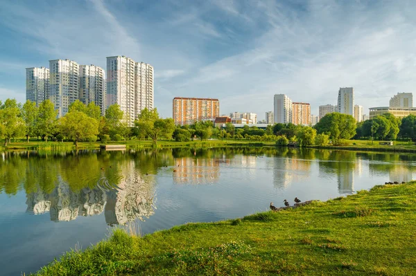 Vista Matutina Verano Del Parque Yuzhnoe Butovo Distrito Sur Butovo —  Fotos de Stock