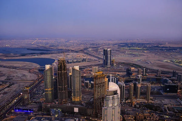 Noite Vista Noturna Para Moderno Dubai Emirados Árabes Unidos — Fotografia de Stock