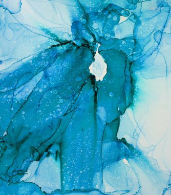 Soyut mavi ve gümüş arka plan, duvar kağıdı. Akrilik boyaları karıştırıyorum. Modern sanat. Alkol mürekkebi renkleri saydam. Alkol Çağdaş Sanat Sıvısı.