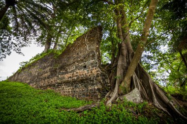 Bunce Adası, Sierra Leone - 02 Haziran 2013: Batı Afrika, Bunce ada 18. yüzyılda bir İngiliz köle ticaret merkezi oldu. Kendi kıyılarından on binlerce Afrikalılar Amerika için köle gemilerde konuldu