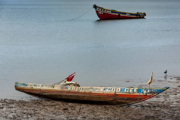Остров Банс Сьерра Леоне Июня 2013 Года Западная Африка Лодки — стоковое фото