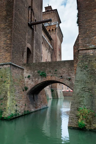 Ferrara Itálie Hrad Castello Estense Čtyři Tyčila Pevnost Století Ferrara — Stock fotografie