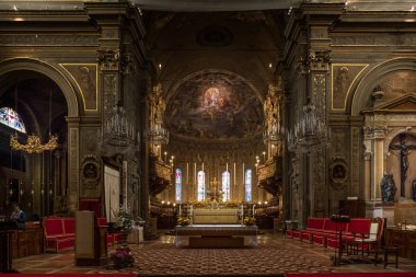 Ferrara, İtalya - 01 Mayıs 2018: insisde Katedrali, Saint George Ferrara, Emilia-Romagna, İtalya