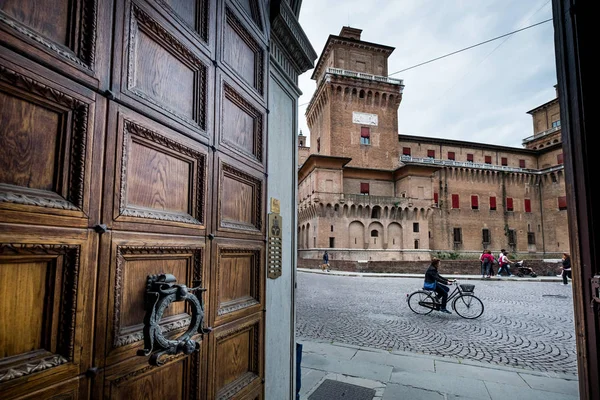 Ferrara Italia Maggio 2018 Sconosciuti Castello Estense Una Fortezza Quattro — Foto Stock