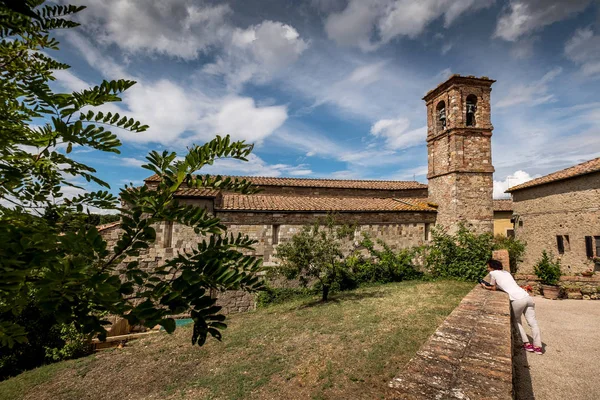 Mensano Siena Toskana Talyan Şehir Casole Elsa Toskana Önemli Parish — Stok fotoğraf