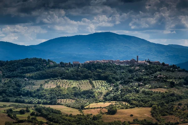 Radicondoli Grosseto Toscana Vista Panorâmica Radicondoli Toscana Partir Uma Colina — Fotografia de Stock