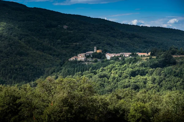 Travale Grosseto Toscana Vista Panorâmica Travale Toscana Partir Uma Colina — Fotografia de Stock