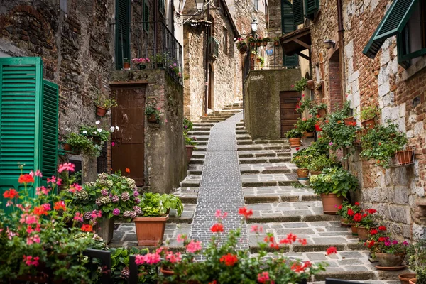 Montieri Grosseto Toscana Antiguo Pueblo Con Las Calles Estrechas Típicas — Foto de Stock